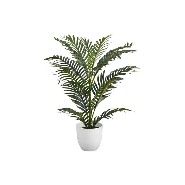 White Green 28-Inch Palm Tree Indoor Floor Potted Decorative Artificial Plant, image 1